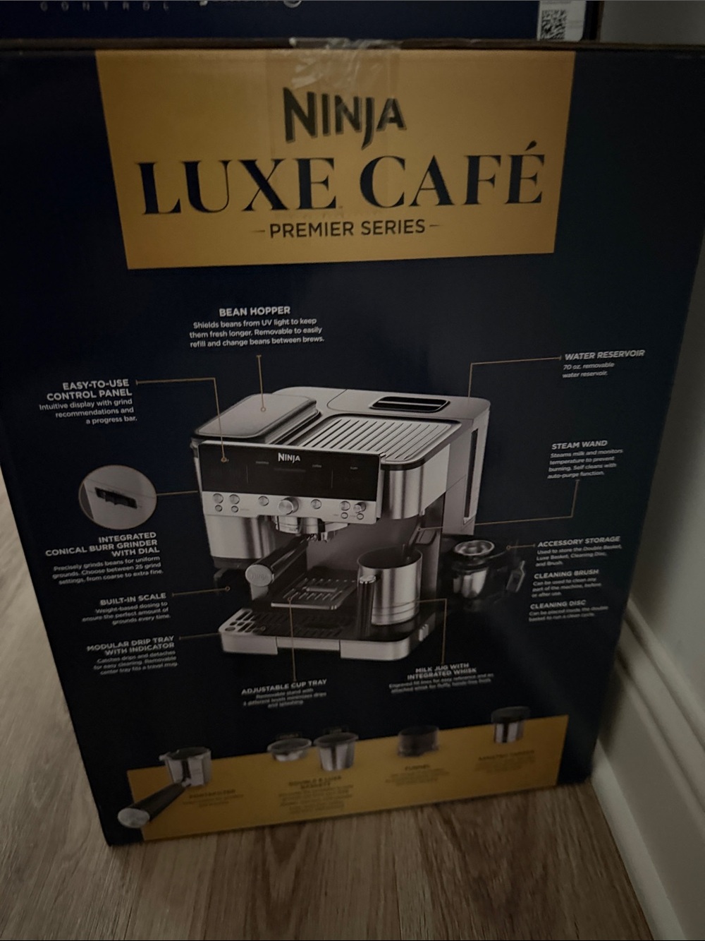 Ninja Luxe Café Premier Series Espresso Machine - Black & Gold Accents